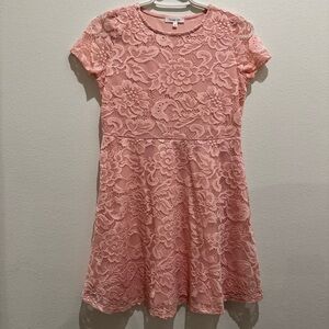 Persaya Girl Pink Lace Floral Dress